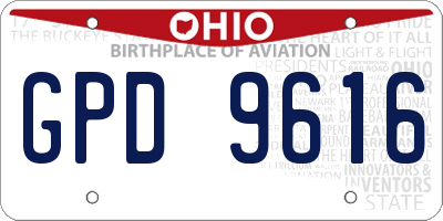 OH license plate GPD9616