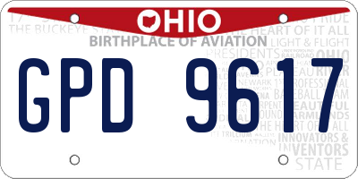 OH license plate GPD9617