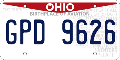 OH license plate GPD9626