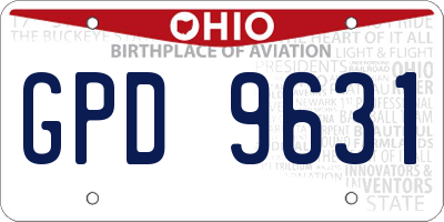 OH license plate GPD9631