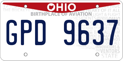 OH license plate GPD9637
