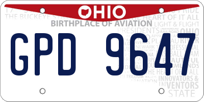 OH license plate GPD9647