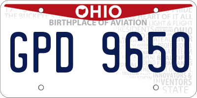 OH license plate GPD9650