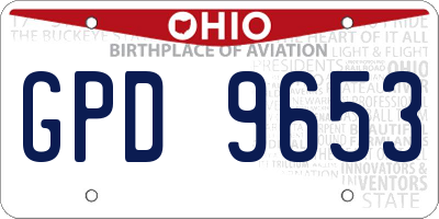 OH license plate GPD9653