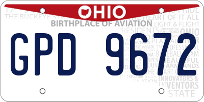 OH license plate GPD9672