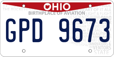OH license plate GPD9673
