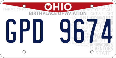 OH license plate GPD9674