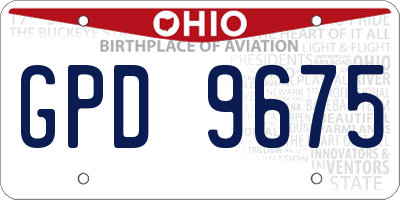 OH license plate GPD9675