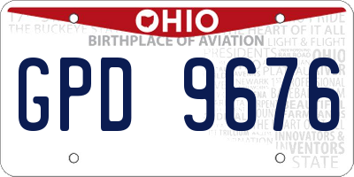 OH license plate GPD9676