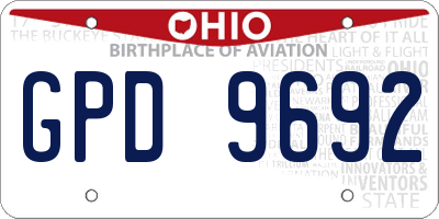 OH license plate GPD9692