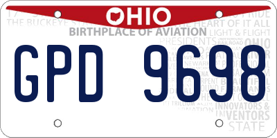 OH license plate GPD9698