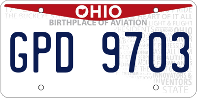 OH license plate GPD9703