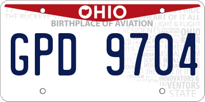 OH license plate GPD9704