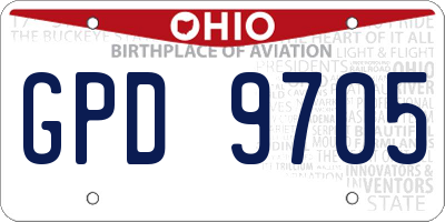 OH license plate GPD9705