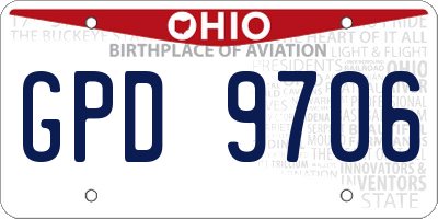 OH license plate GPD9706