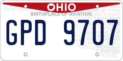 OH license plate GPD9707