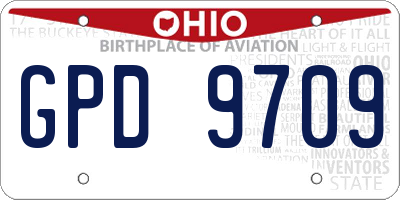 OH license plate GPD9709