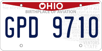 OH license plate GPD9710
