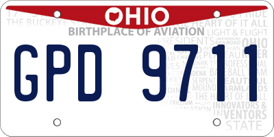 OH license plate GPD9711
