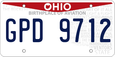 OH license plate GPD9712