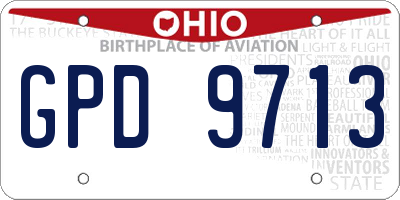 OH license plate GPD9713