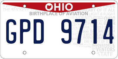 OH license plate GPD9714