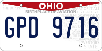 OH license plate GPD9716