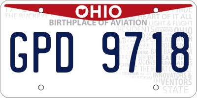 OH license plate GPD9718