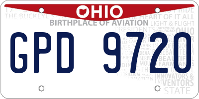 OH license plate GPD9720