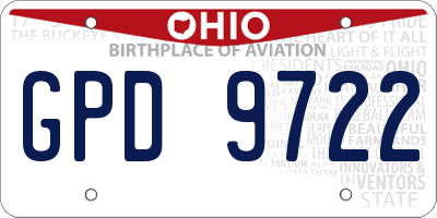 OH license plate GPD9722