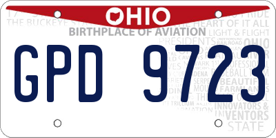 OH license plate GPD9723