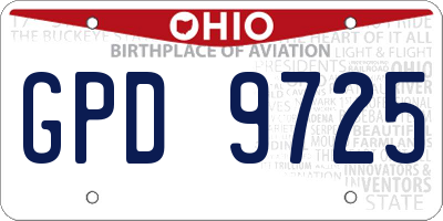 OH license plate GPD9725