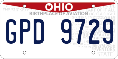 OH license plate GPD9729