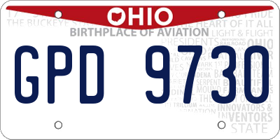 OH license plate GPD9730