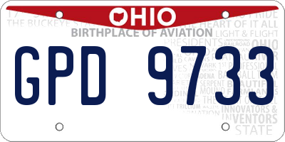 OH license plate GPD9733
