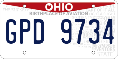 OH license plate GPD9734
