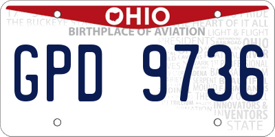 OH license plate GPD9736
