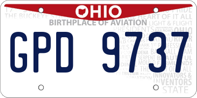 OH license plate GPD9737