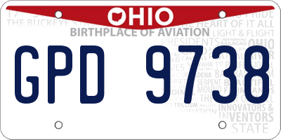 OH license plate GPD9738