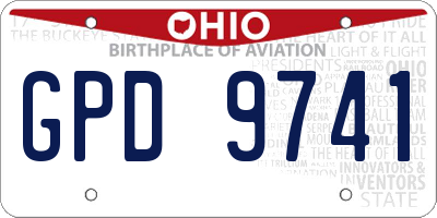 OH license plate GPD9741