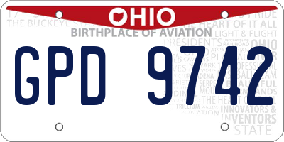 OH license plate GPD9742