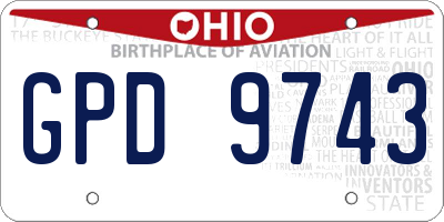 OH license plate GPD9743