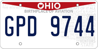 OH license plate GPD9744