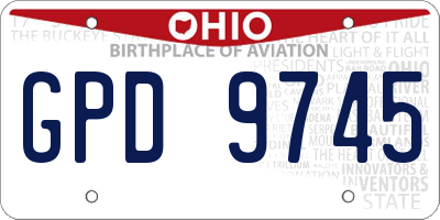OH license plate GPD9745