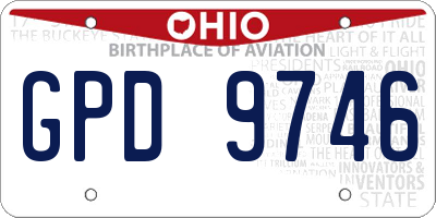 OH license plate GPD9746