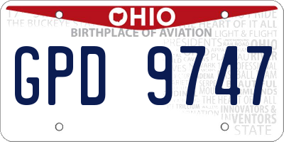 OH license plate GPD9747