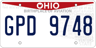 OH license plate GPD9748