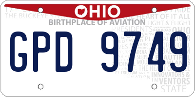 OH license plate GPD9749