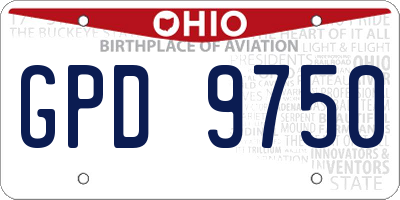 OH license plate GPD9750