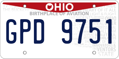 OH license plate GPD9751